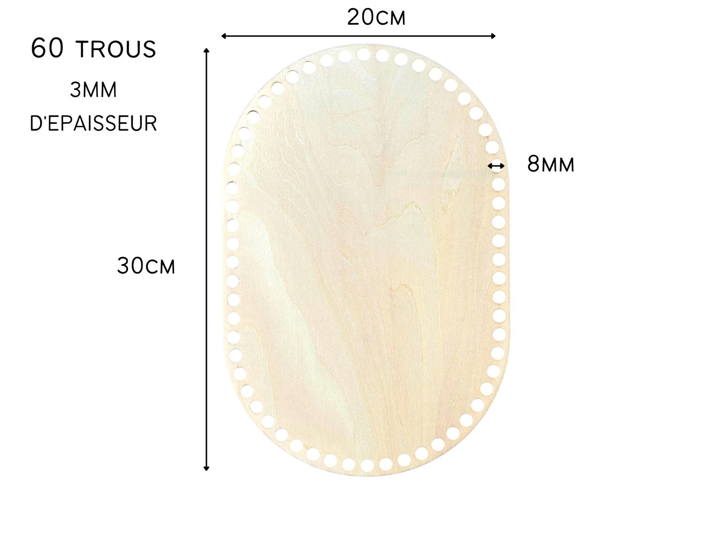Fond de panier en bois oval (2 tailles disponible)
