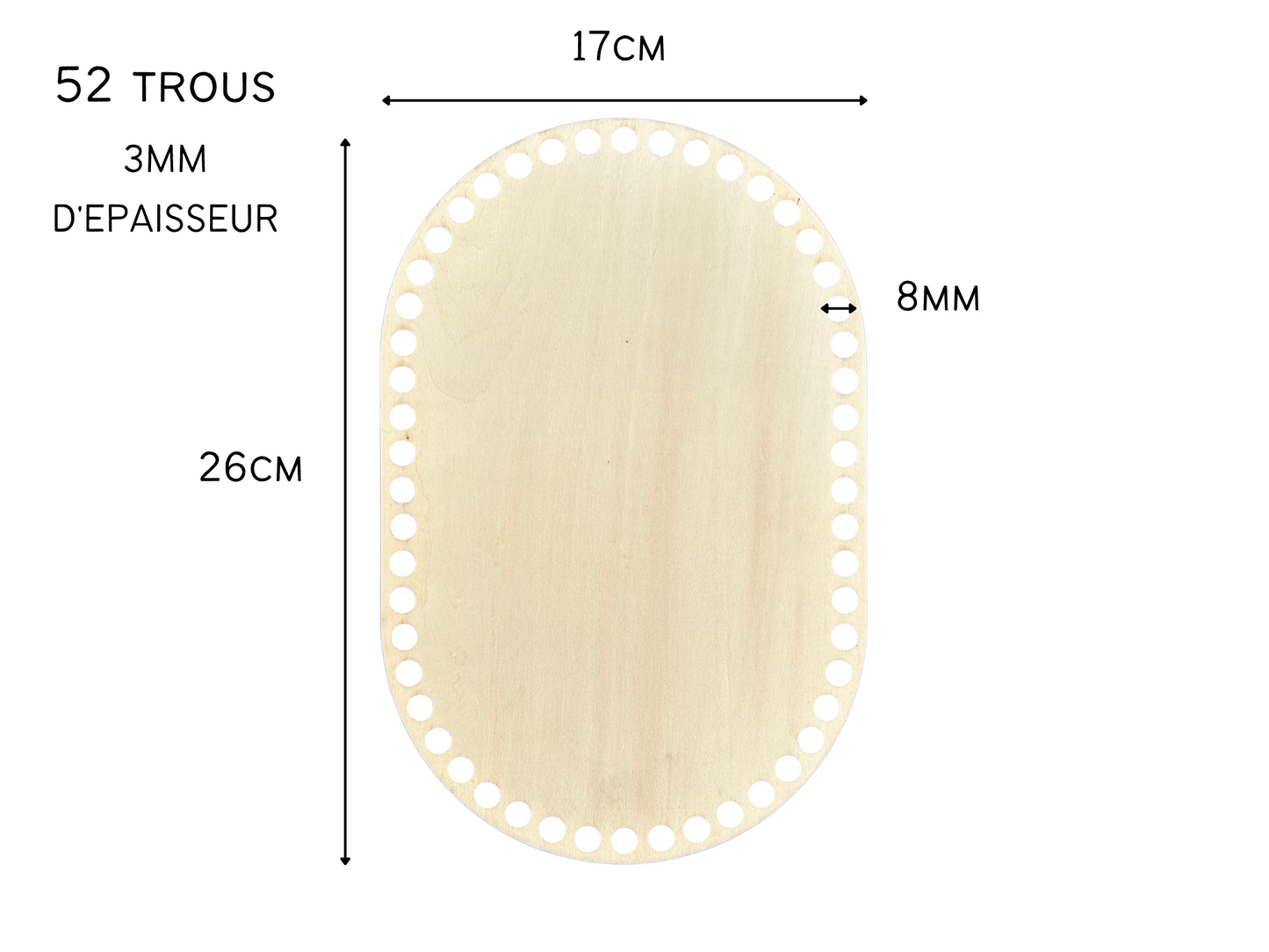 Fond de panier en bois oval (2 tailles disponible)