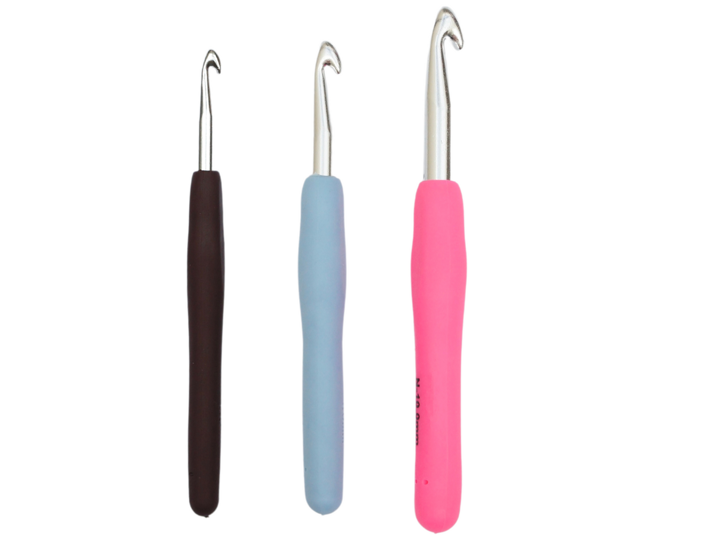 Crochets en aluminium avec manche ergonomique en silicone