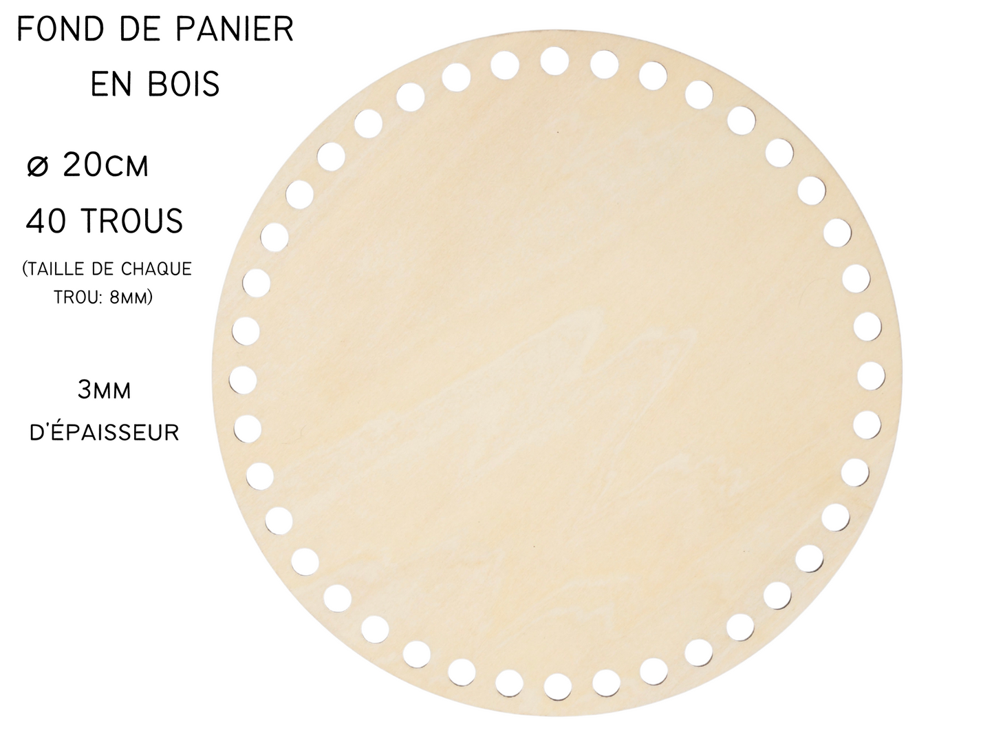 Fond de panier en bois (2 tailles disponible)