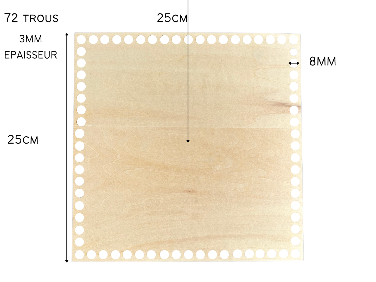 Fond de panier en bois carré (2 tailles disponible)