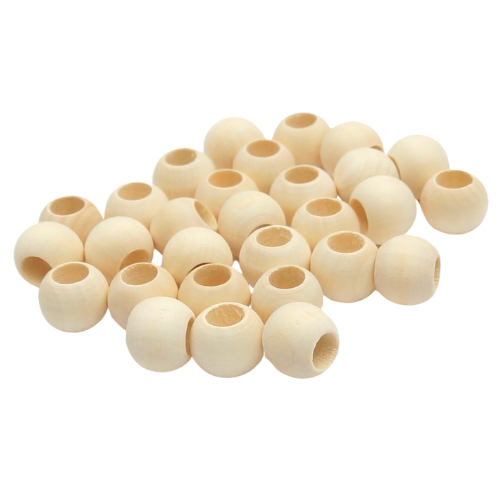 Perles en bois naturel (2 tailles disponible)